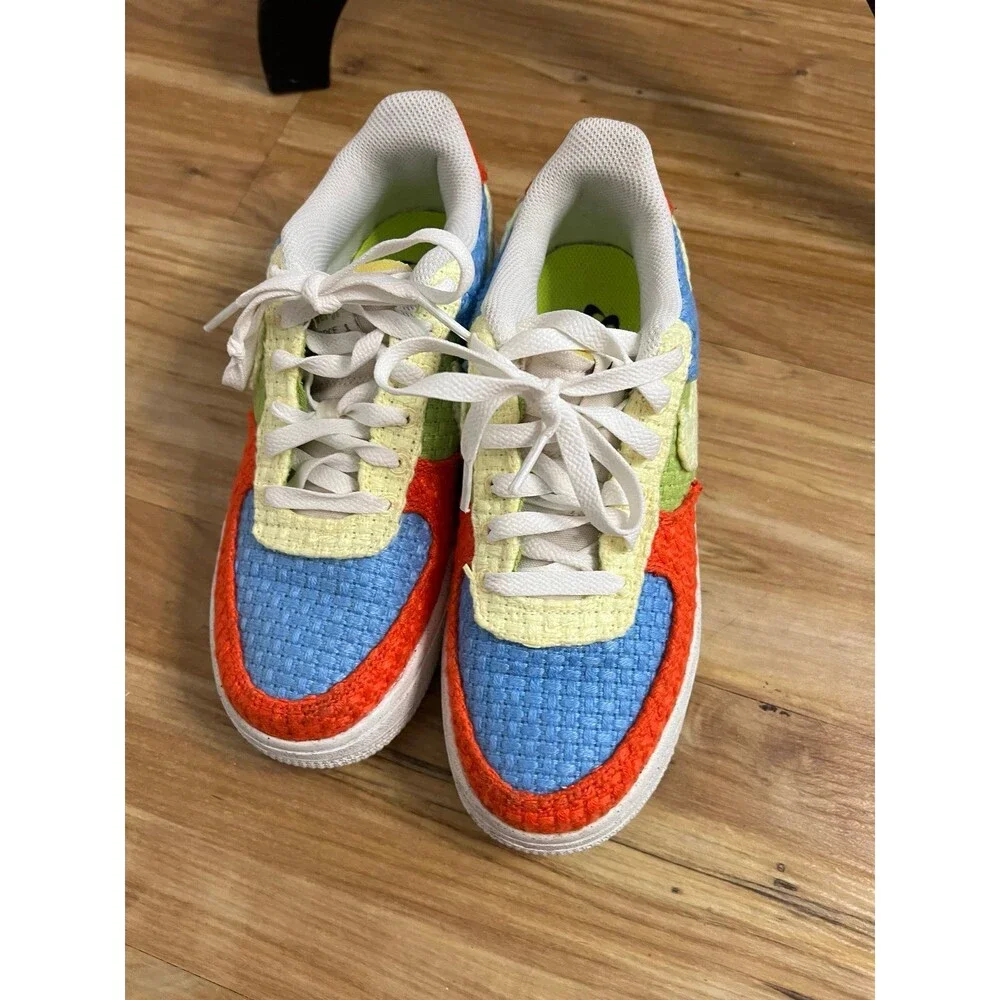 Nike Air Force 1 LV8 NN Blue Citron Red Green youth 4.5